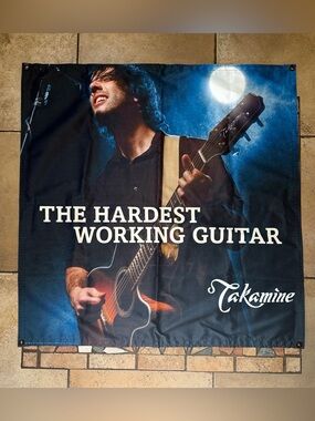 Takamine Guitars Authorized Dealer Promo KMC Display Cloth Banner Sign 3’x3’